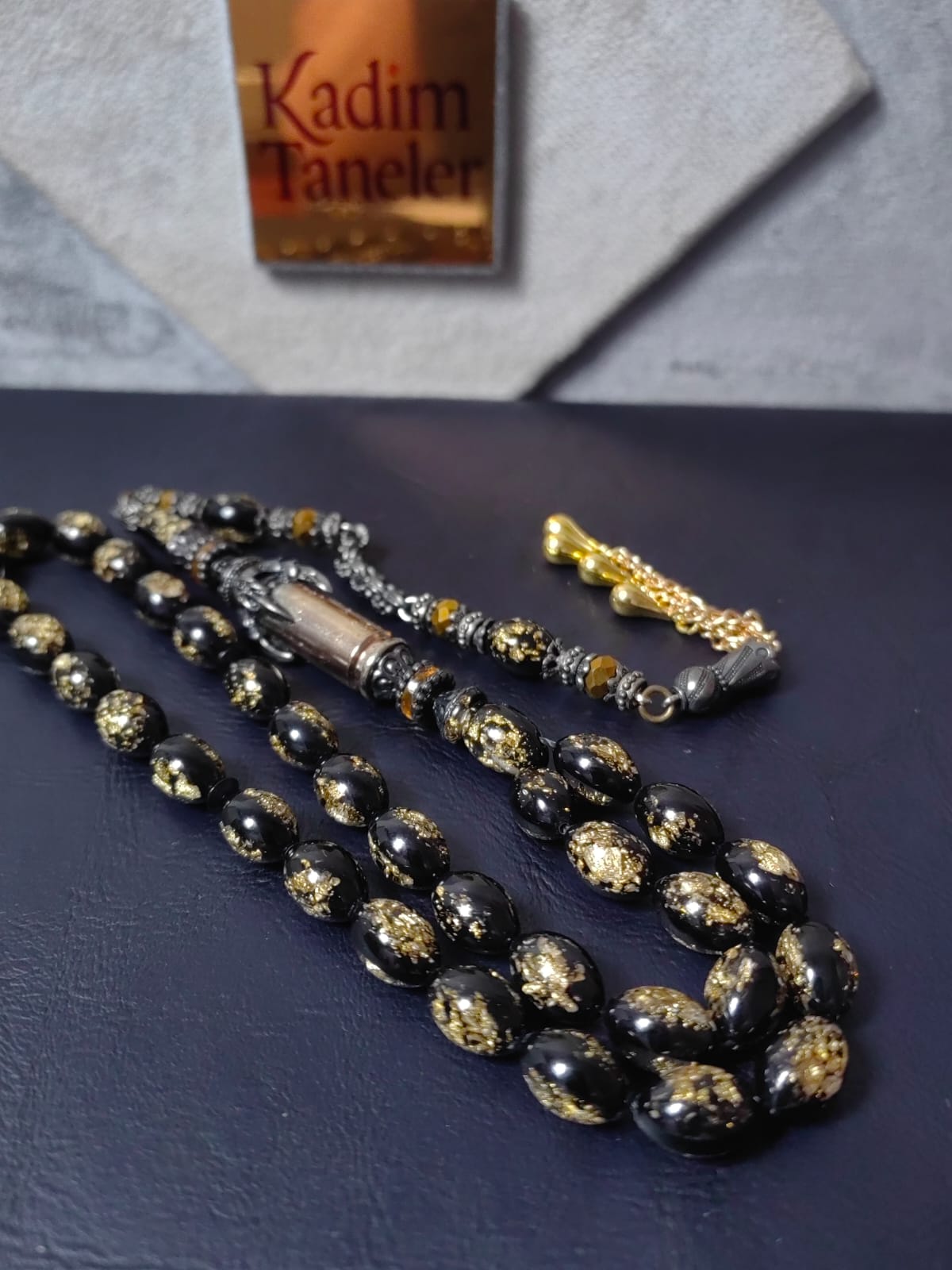 Mermi İmameli Siyah Golden Rosary