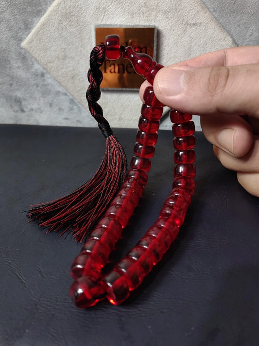 Eski Usul Koyu Kırmızı Tekerlek Kesim Ateş Kehribar