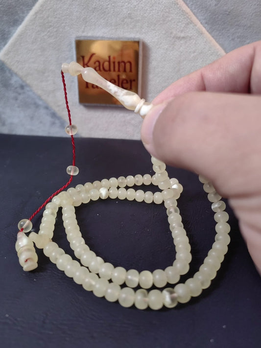 99'lu Üst Segment Mügellef Damla Kehribar Tesbih