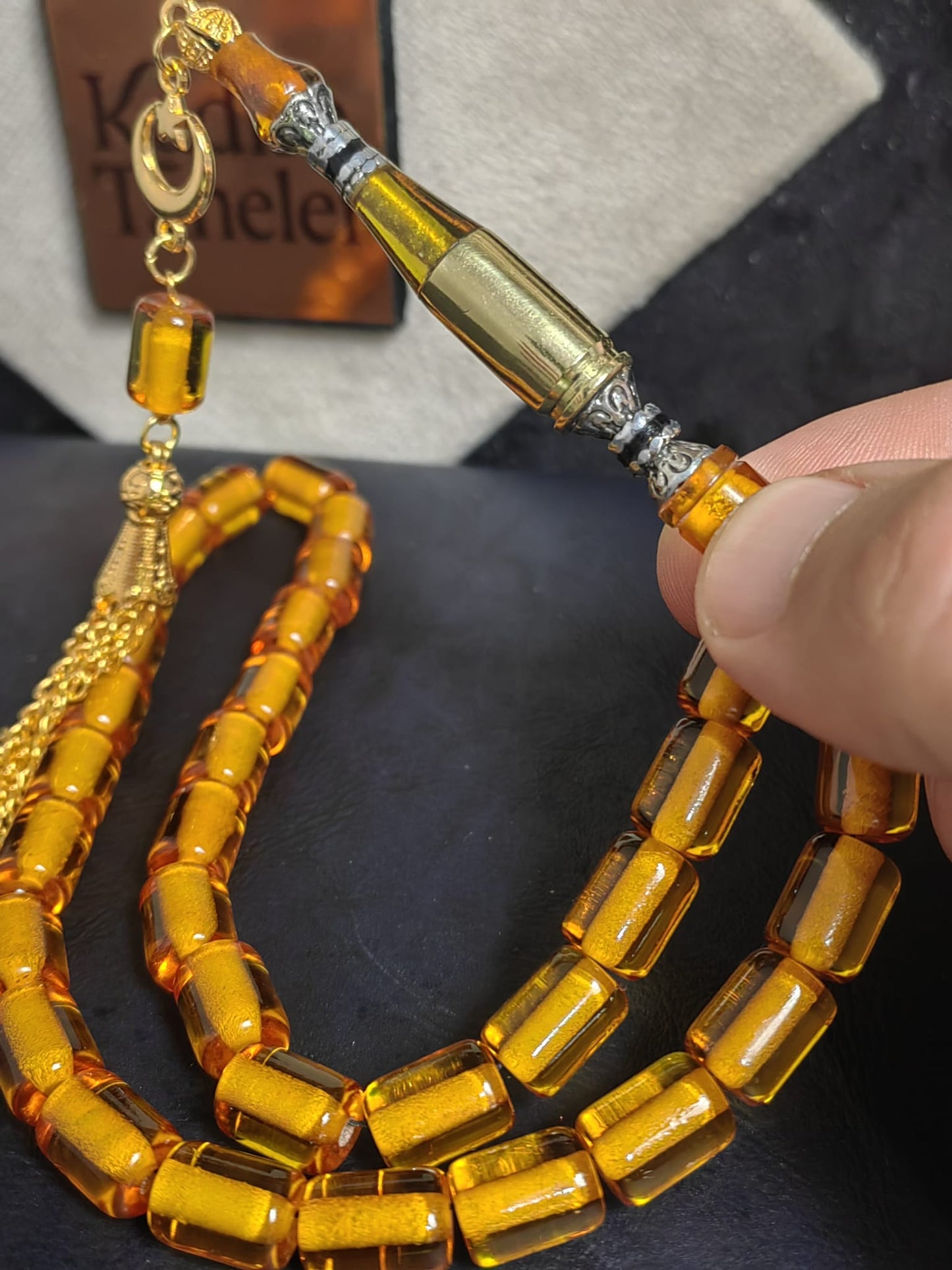 Kovan İmameli – Özel Tasarım Sarı Ateş Kehribar