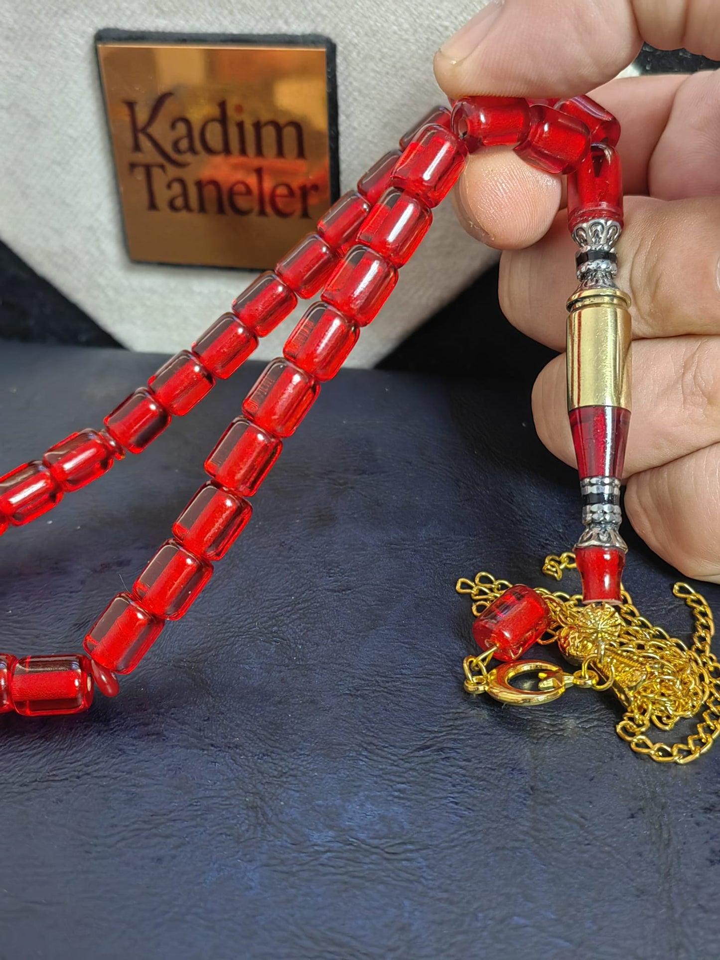 Mermi Kovan İmameli – Özel Tasarım Kırmızı Ateş Kehribar