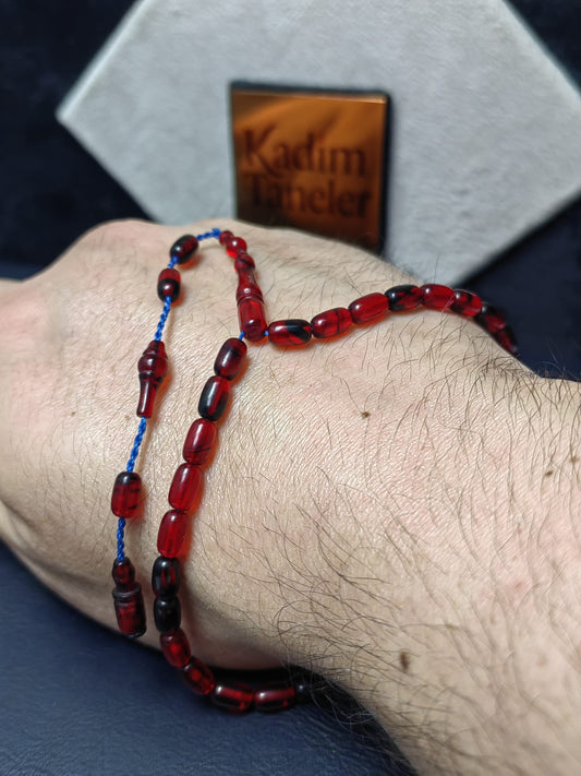 Bilek Boy Kırmızı Siyah Hareli Ateş Kehribar