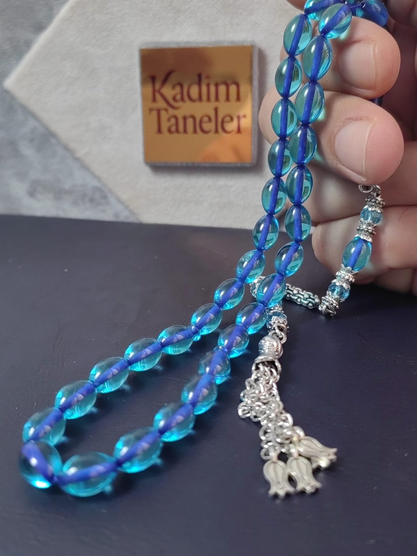 Özel Tasarımlı Mavi Ateş Kehribar