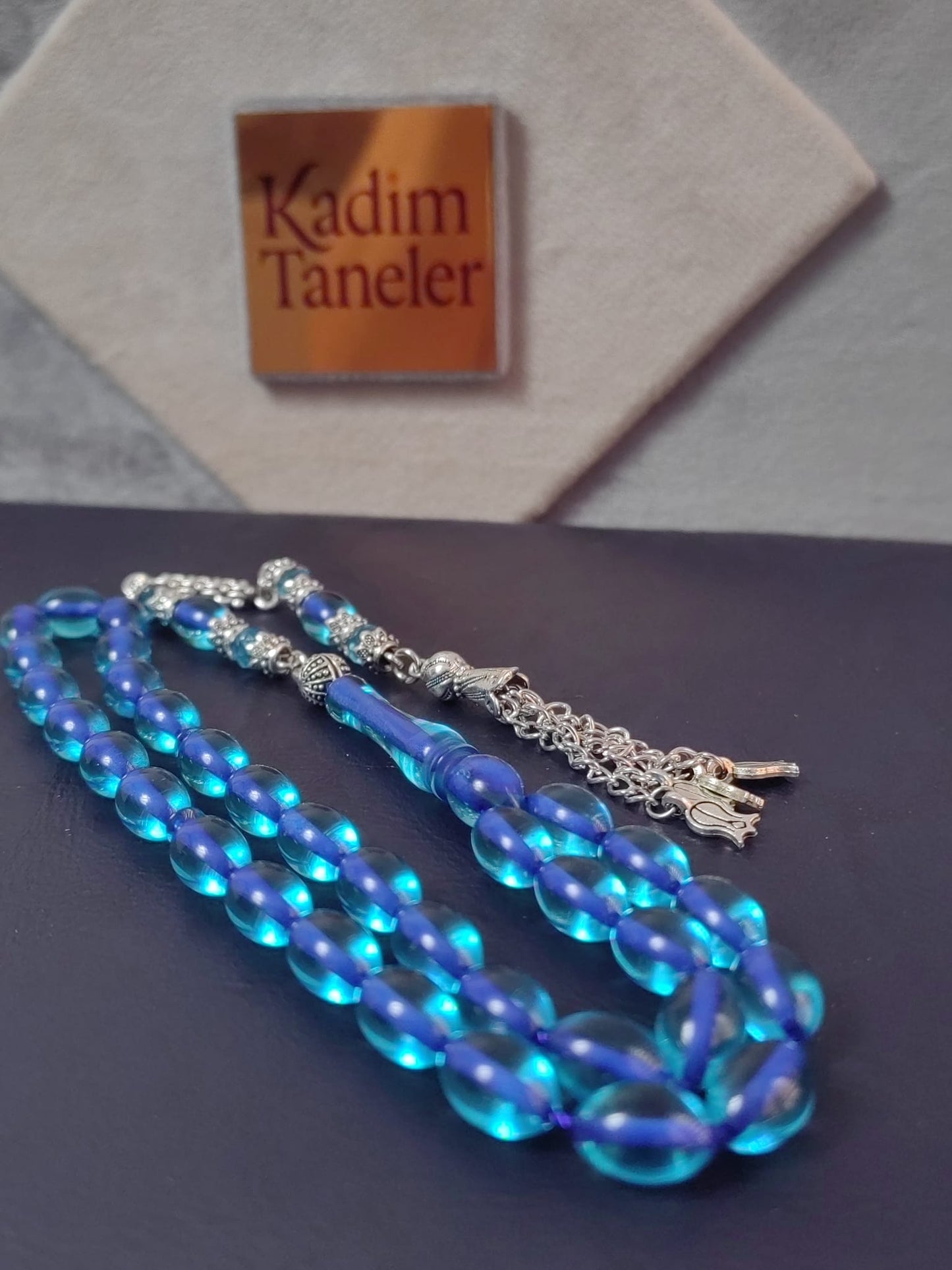 Özel Tasarımlı Mavi Ateş Kehribar