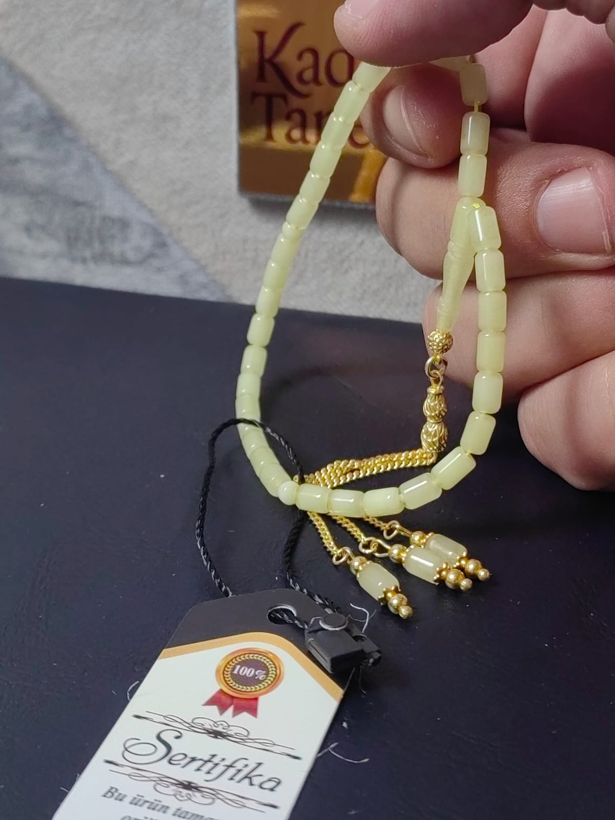 Gümüş Püsküllü Minik Boy Gerçek Kehribar