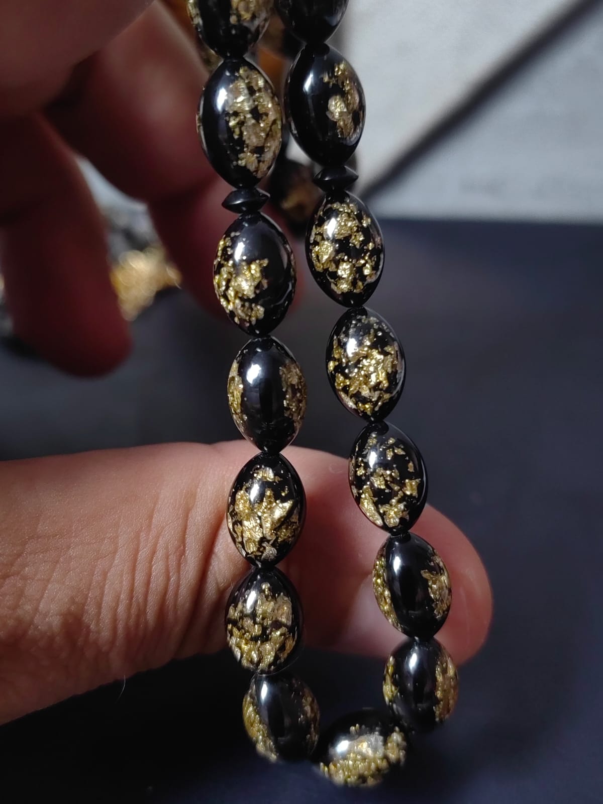 Mermi İmameli Siyah Golden Rosary