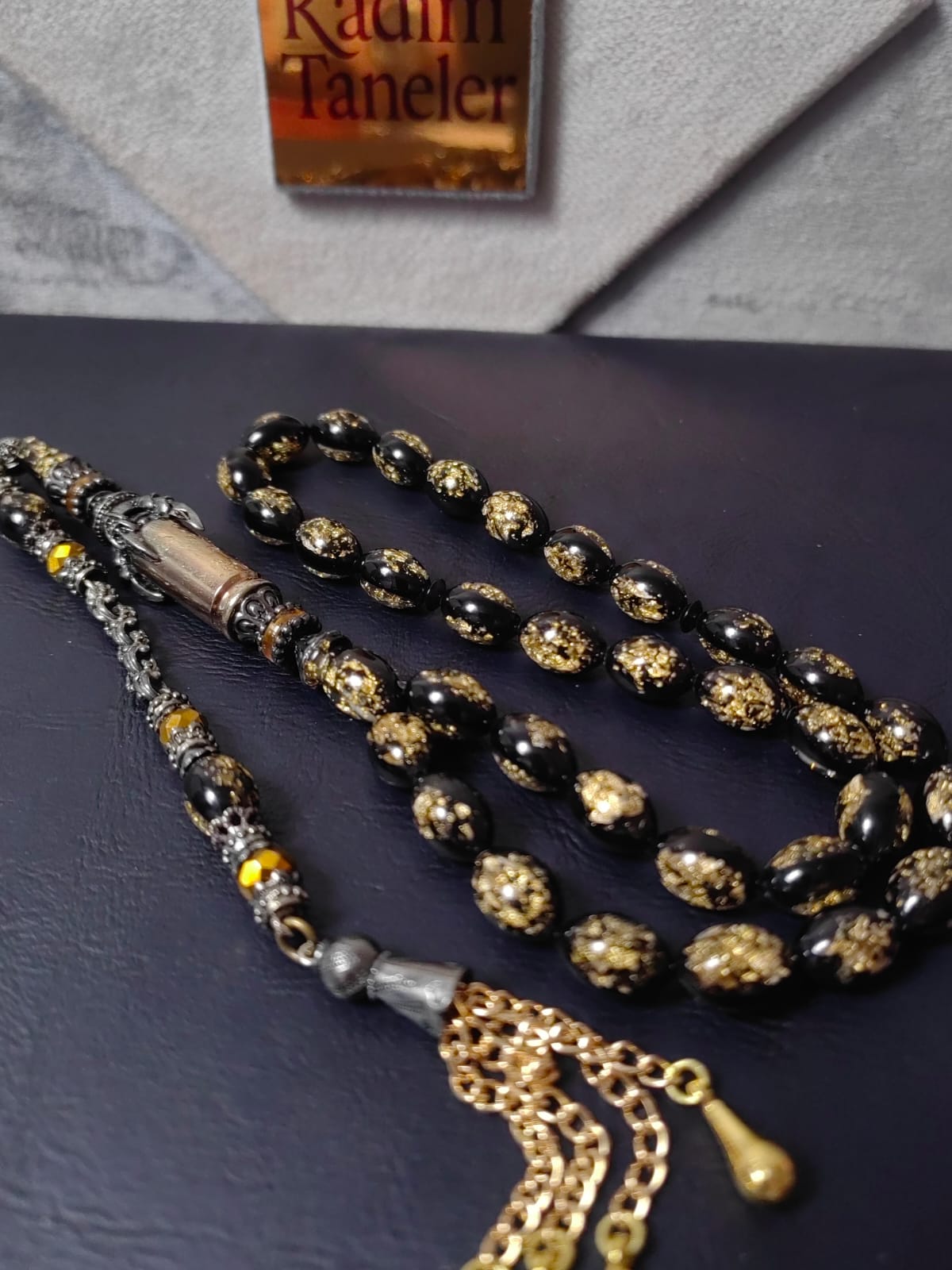 Mermi İmameli Siyah Golden Rosary
