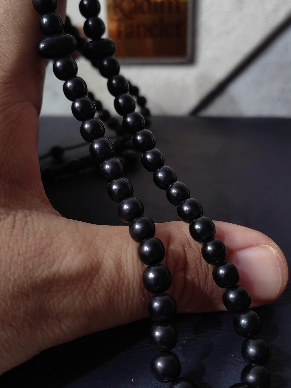 99'lu Kanayan Baga Dua Taneleri Siyah Namaz Tesbihi