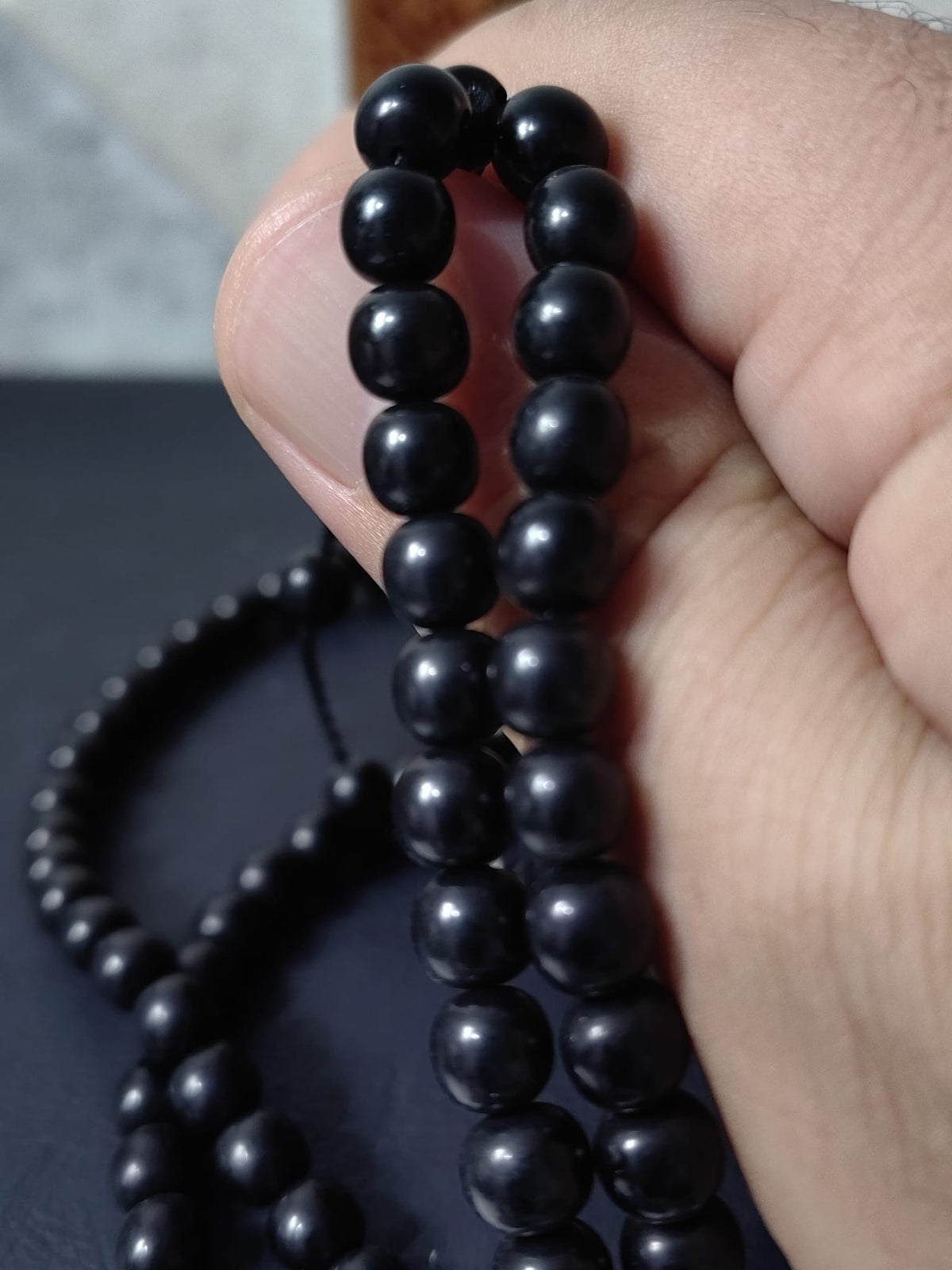 99'lu Kanayan Baga Dua Taneleri Siyah Namaz Tesbihi