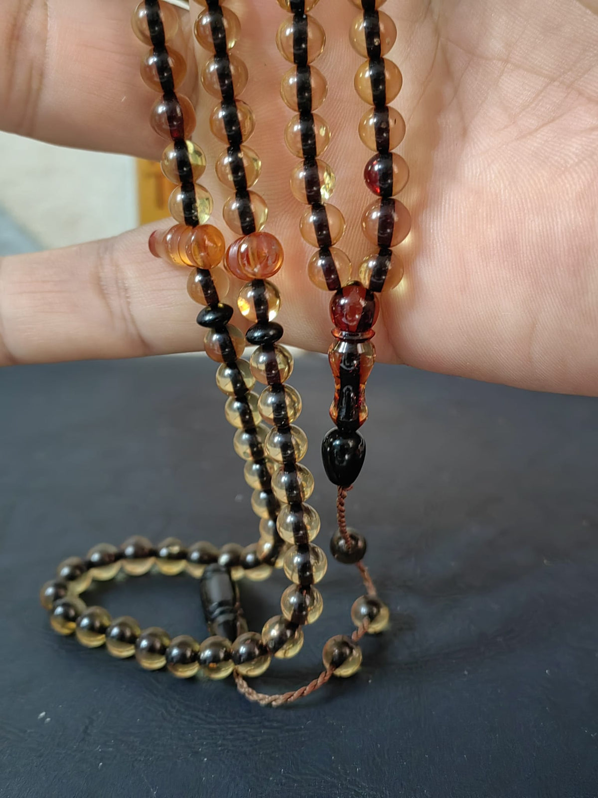 99'lu Ateş Kehribar Namaz Tesbihi Dua Taneleri